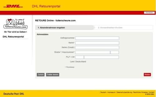 futterscheune.com Retourenportal