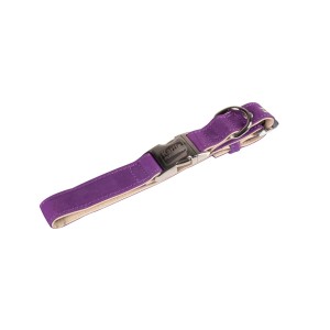 KARLIE Lederhalsband BUFFALO ULTRA 2.0 Violett/Bisquit 50cm/25mm für Hunde