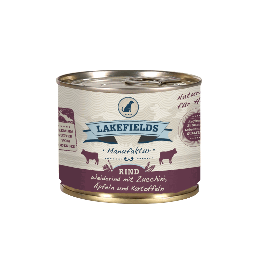 LAKEFIELDS MANUFAKTUR Nassfutter DOSENFLEISCH MEN RIND 61% Fleischan, 2,69