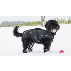 DOGBITE Winterjacke MATT Fexible-System schwarz Mantel für Hunde 30cm