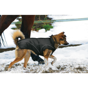 DOGBITE Winterjacke MATT Fexible-System schwarz Mantel für Hunde 35cm
