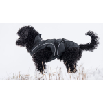 DOGBITE Regenjacke MATT Fexible-System schwarz Mantel für Hunde 35cm