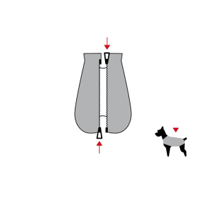DOGBITE Regenjacke MATT Fexible-System schwarz Mantel für Hunde 65cm
