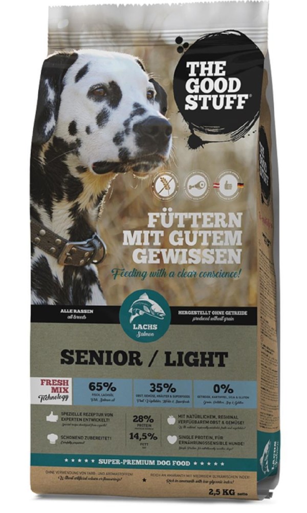 THE GOODSTUFF Trockenfutter SALMON Senior/Light Lachs für Hunde fut