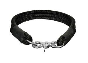 DOGIUS Halsband ARTEMIS Black Queen Leder-Einfassung schwarz für Hunde Größe L