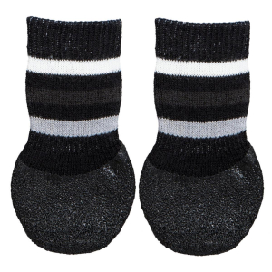 TRIXIE Socken Anti-Rutsch XL Baumwolle/Latex 2 Stück schwarz für Hunde