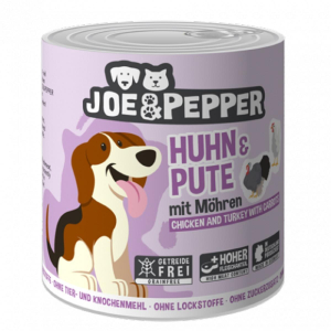 PRO PET Nassfutter JOE & PEPPER Huhn & Pute mit Möhren für Hunde