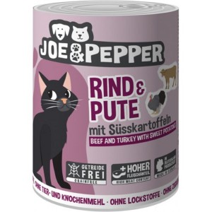 PRO PET Nassfutter JOE & PEPPER Rind & Pute mit Süßkartoffel für Katzen 400g