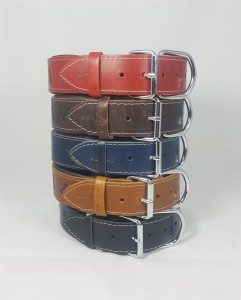 Savelli-Pet Halsband Echtleder Knochenprägung Softpad ca.41 - 51cm für Hunde