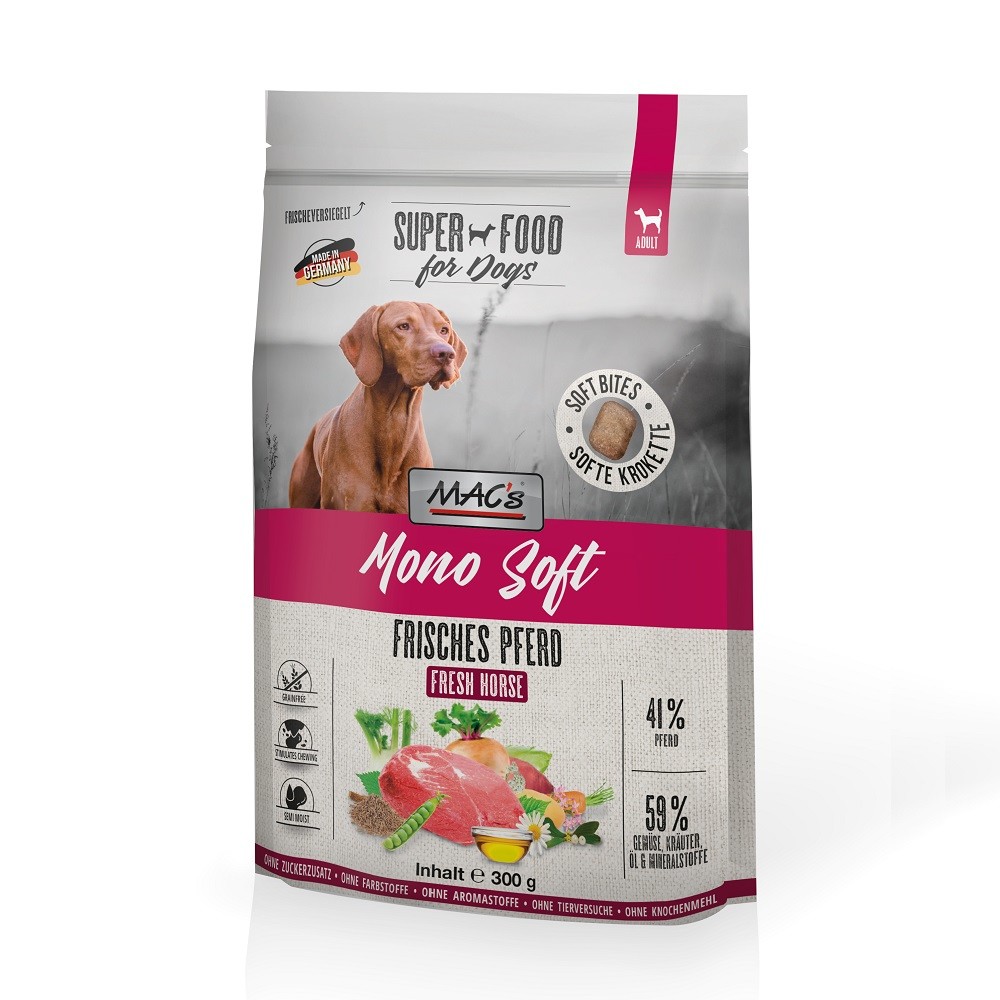 MAC'S SOFT Hundefutter MONO SOFT frisches Pferd getreidefrei - futter, 4,99