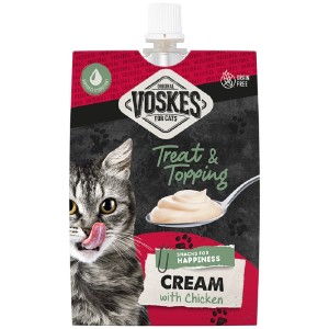 VOSKES Katzensnack Treat & Topping Cream mit Huhn grainfree 1 x 90g