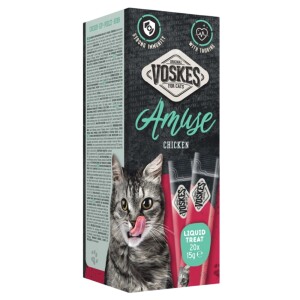 VOSKES Katzensnack AMUSE Liquid Treat mit Huhn grainfree 20 x 15g