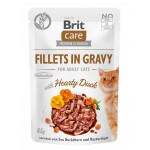 BRIT Nassfutter FILLETS IN GRAVY Hearty Duck 85g...