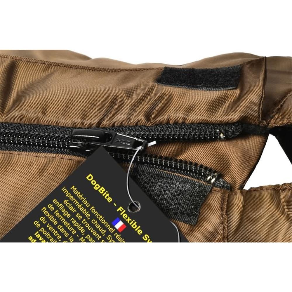 DOGBITE Winterjacke FLEXIBLE SYSTEM Braun Mantel für Hunde 30cm fut