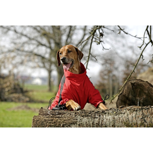 KARLIE TOUCHDOG Hundemantel OVERALL rot TIGER-Logo Gr. XL (47cm-62cm-38cm)