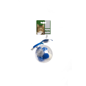 KARLIE Spielzeug WEIHNACHTSSET mit Catnip 10tlg in Kugel blau/weiss für Katzen