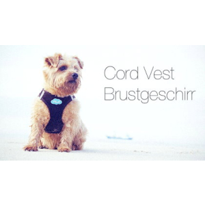 CURLI Brustgeschirr Plush Vest CORD black für Hunde XS (31 - 34cm)