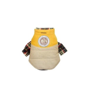 KARLIE Jacke TOUCHDOG COLLEGE JACKET 2in1 gelb-beige für Hunde