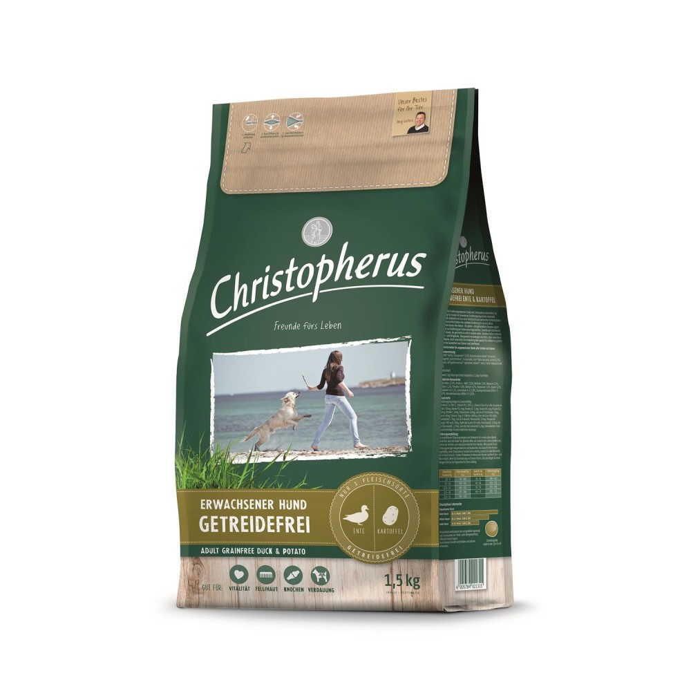 CHRISTOPHERUS Trockenfutter GETREIDEFREI Ente Kartoffel fr Hunde - f,  14,49