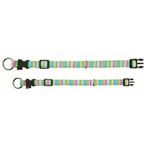 TRIXIE Halsband IMPRESSION STRIPES Nylonhalsband grün für Hunde 35-55cm/20mm