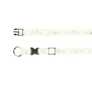 TRIXIE Halsband SILVER REFLECT grau mit Pfoten für Hunde 30-45cm/15mm