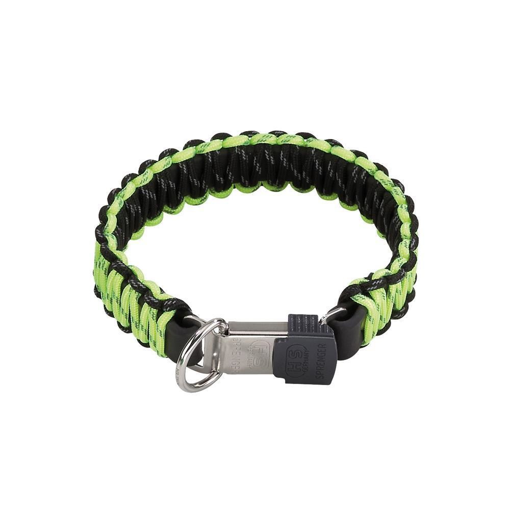 SPRENGER Halsband PARACORD HALSBAND schwarz/gelb ClicLock Verschluss ,  17,19