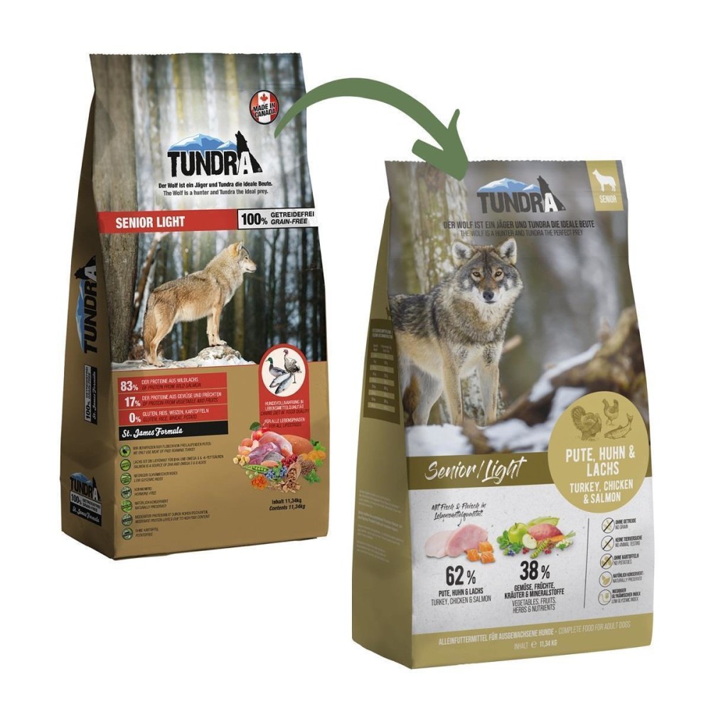 PRO PET Trockenfutter TUNDRA SENIOR-LIGHT Pute Huhn Lachs getreidefre, 8,69