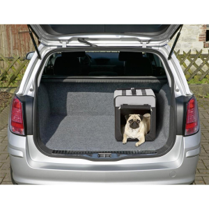 KARLIE Transportbox SMART TOP PLUS schwarz-grau 46cm-36cm-41cm für Hunde