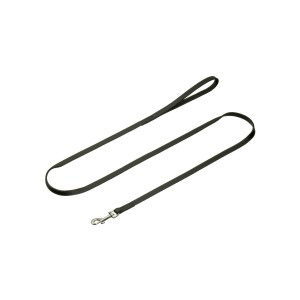 KARLIE FLAMINGO Leine RONDO Leder geriegelt Schwarz 16mm 100cm für Hunde