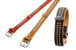 KARLIE Halsband Buffalo Oriental Leder Ziernieten 50cm Braun / Natur für Hunde