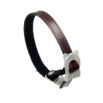 KARLIE Halsband Braun 10mm 30cm mit Perlmutschnalle mit...