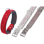 KARLIE Filz-Halsband NATURE EFEU rot-schwarz für Hunde