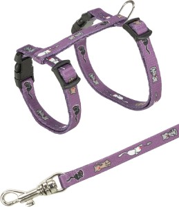 TRIXIE Geschirr mit Leine JUNIOR Nylon 21-34 cm/8 mm 1,20m sortiert für Kätzchen