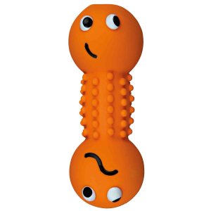 TRIXIE Spielzeug SMILEY-HANTEL Latex 19cm Stimme farblich sortiert für Hunde
