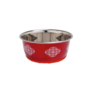 KARLIE Napf EDELSTAHLNAPF SELECTA BLOOMY rot 16cm 950ml für Hunde und Katzen
