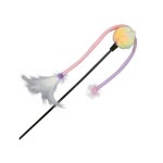 TRIXIE Spielzeug Spielangel mit Ball Federn Sound und LED...